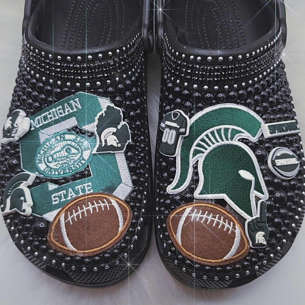 CROCS Black and Green Loafers with Sports Design